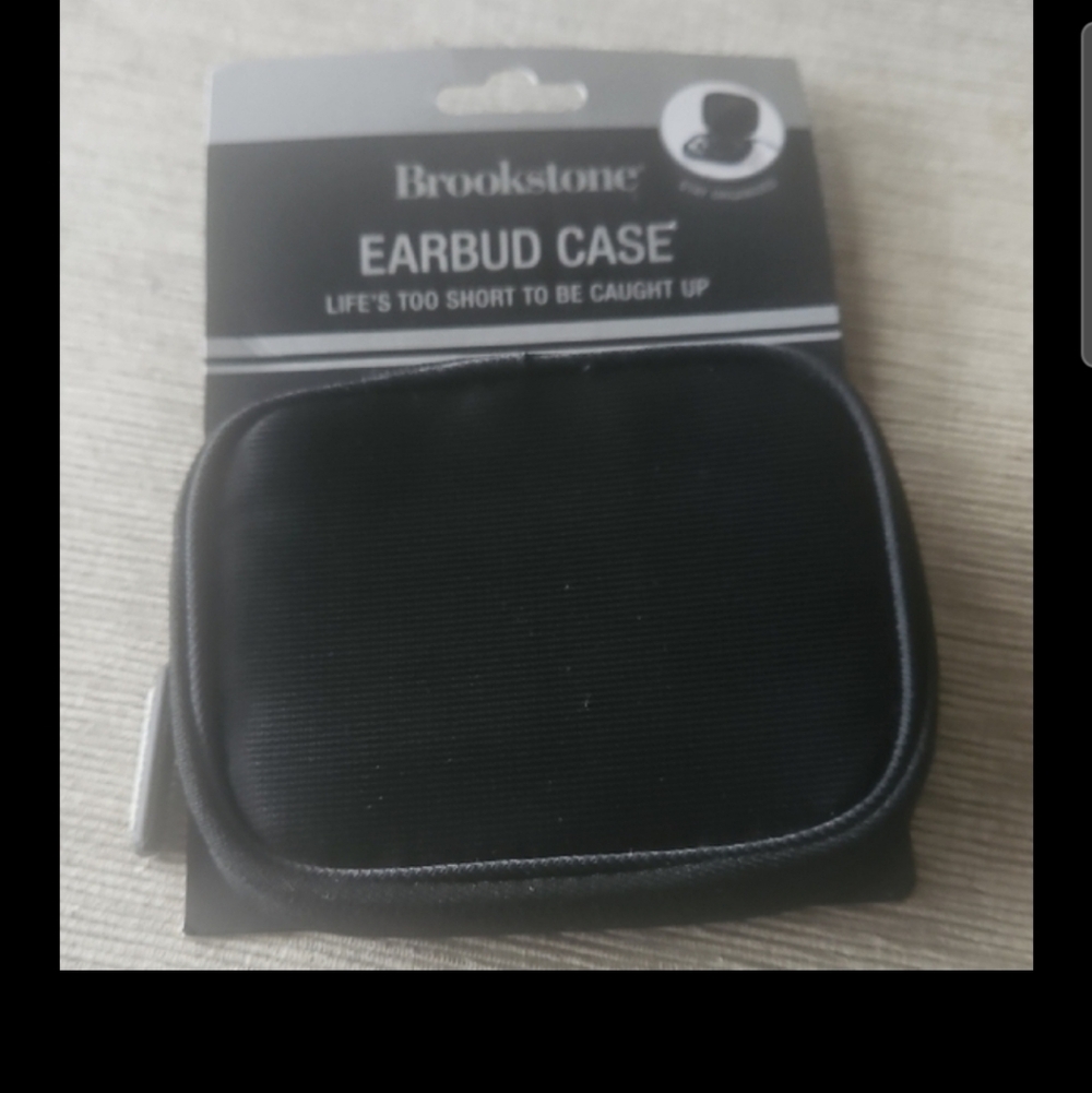 Brookstone Black Earbud Travel Case.